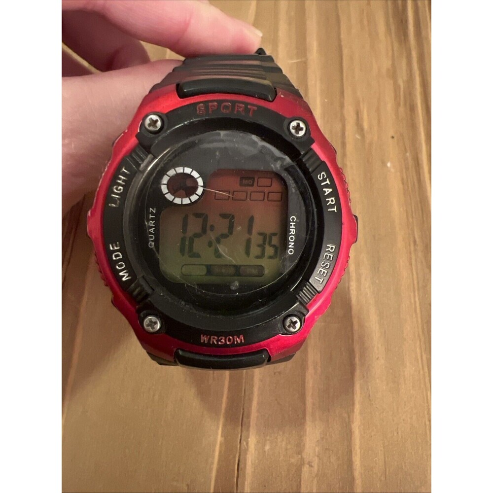 Unbranded Red And Black Modded Sports Watch screen protector on